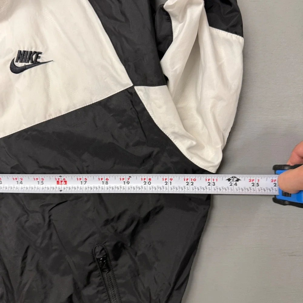 Y2K‎ Nike Windrunner Jacket Black White Colorblock Full Zip Packable Hood Small